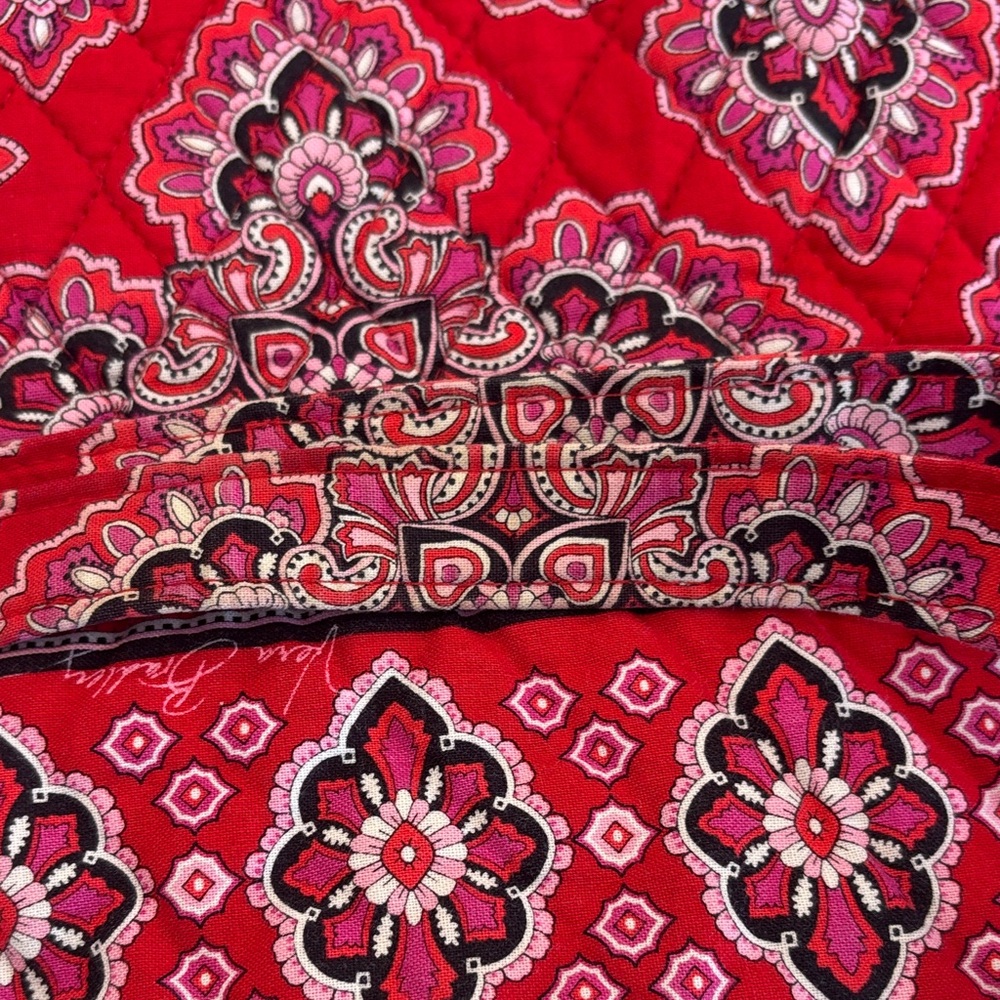 Vera Bradley Red, Pink, and Black Patterned Tote - Picture 4 of 5